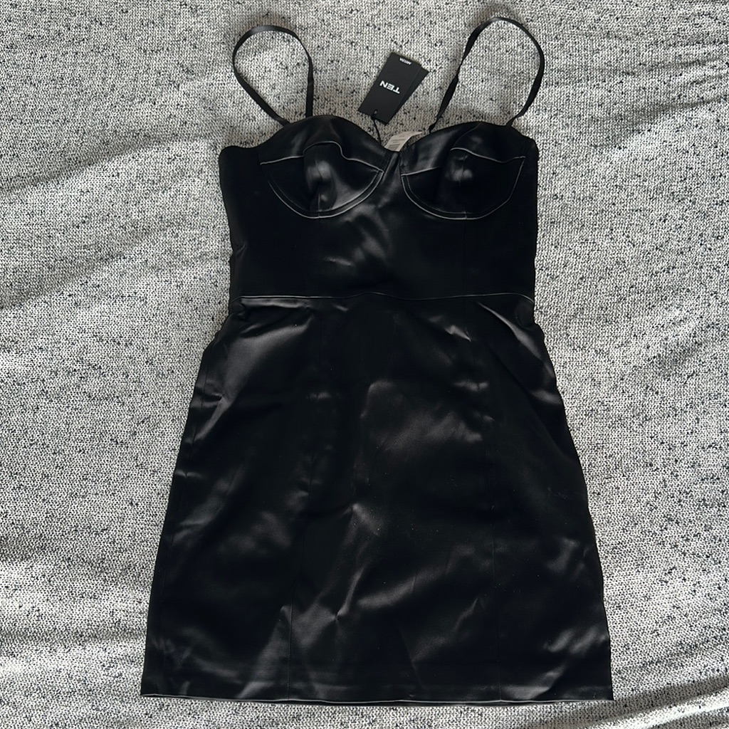 Aritzia Elegant Black Satin Dress